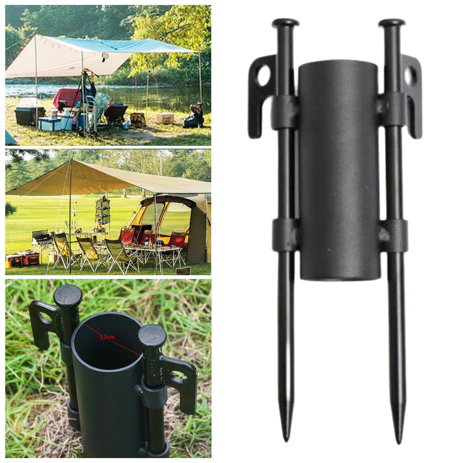 Cheap Goat Tents Outdoor Camping Tent Rod Holder Reinforced with Stakes Iron Canopy Pole Holder Windproof Portable Fixed Tube for Camping Hiking   